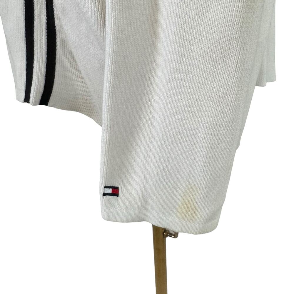 Tommy Hilfiger Vintage Zip-Up Sweater Jacket White Preppy Casual Rib Knit 2XL - Picture 9 of 16